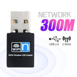 Wireless USB Wi-Fi Adapter for PC, Desktop, Laptop NVR , DVR | Mini WiFi Dongle Compatible with Windows, Mac Os & Linux Kernel | Advanced Security WPA/WPA2 encryption Standards | 300 mbps